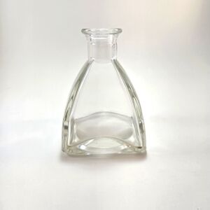 Glass Incense Jar Or Bud Vase 4" Tall Very Heavy Square Bottom Like New Unique
